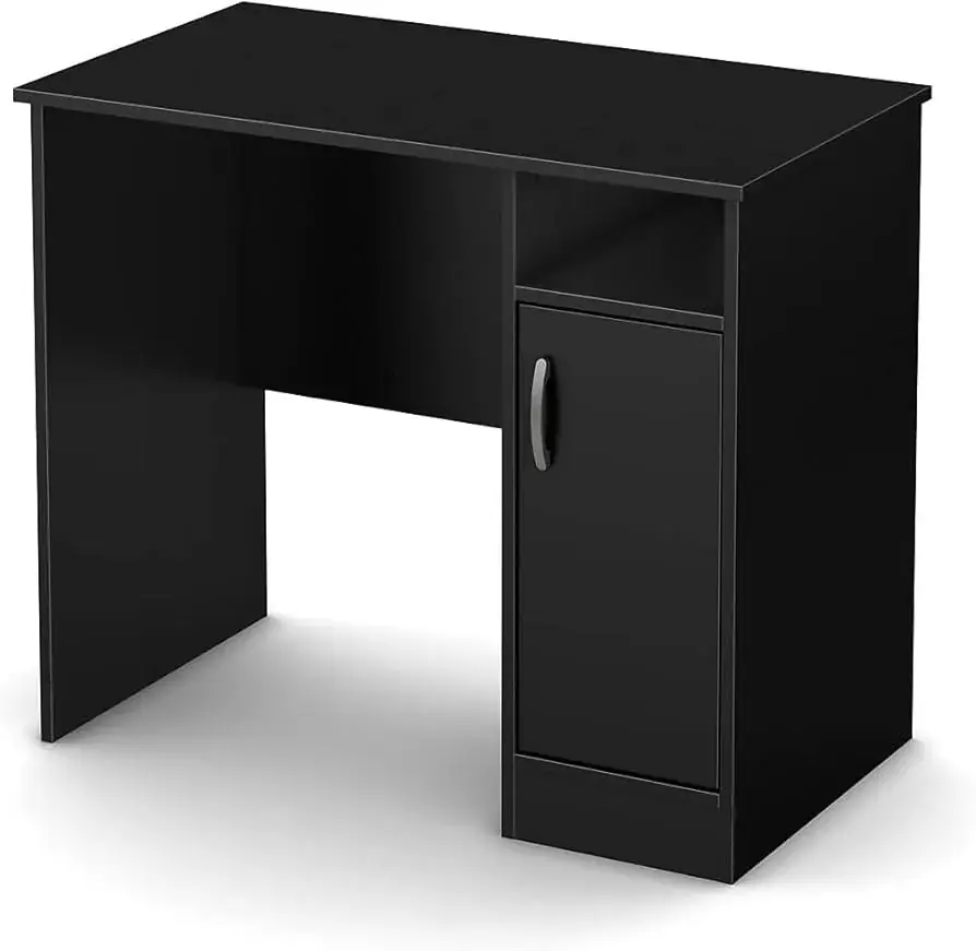 south shore South Shore Small Computer Desk with Drawers Pure Black
