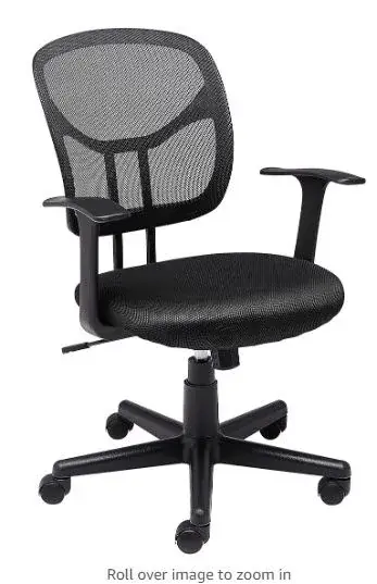 amazon basics Amazon Basics Mesh Mid-Back Adjustable-Height 360-Degree Swivel Office Desk Chair with Armrests