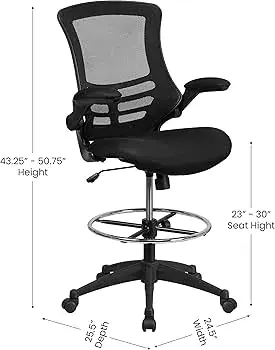flash furniture Flash Furniture Kelista Mid-Back Swivel Office Chair with Flip-Up Armrests
