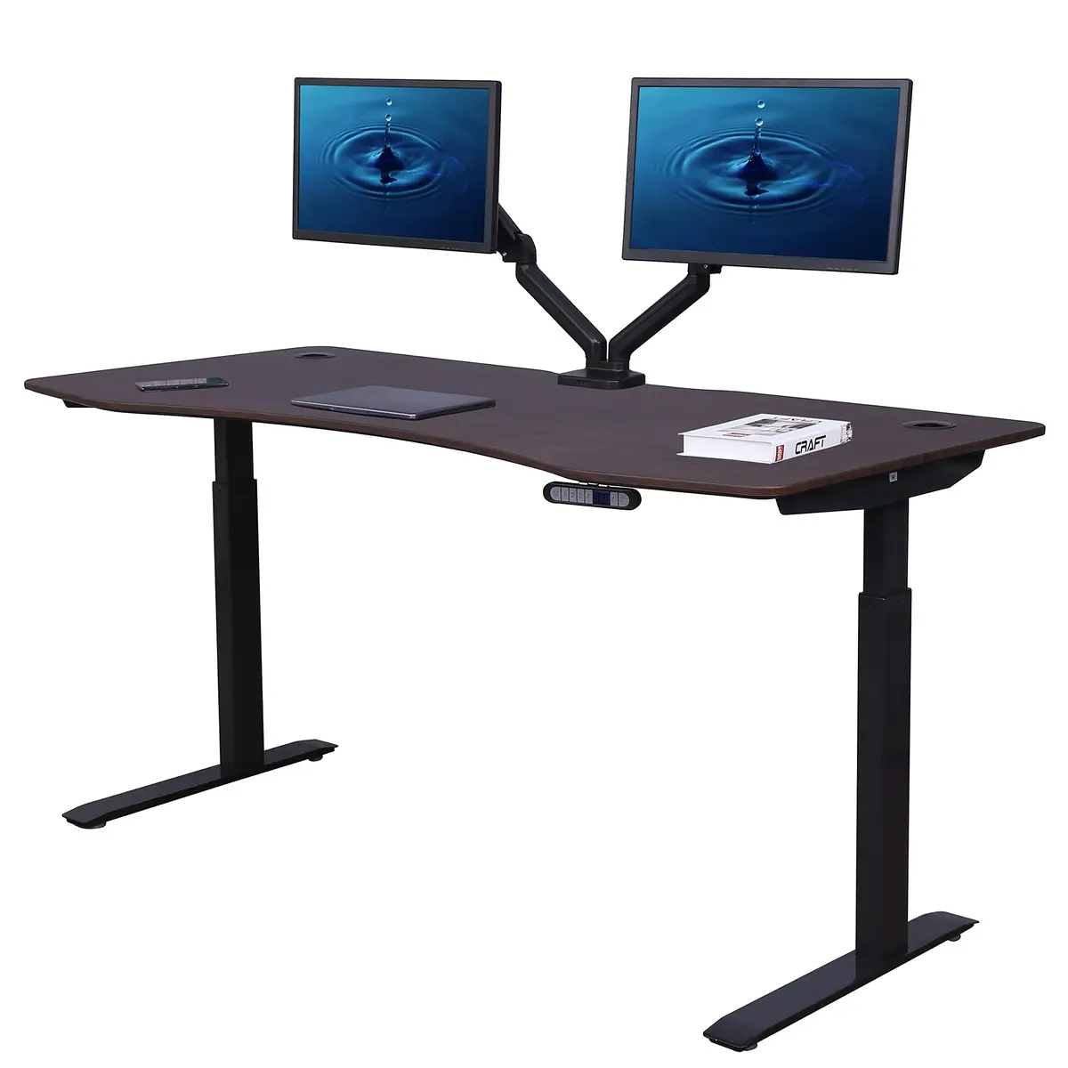 apexdesk ApexDesk Elite Pro Series 71" x 33" Electric Height Adjustable Stand up Desk Sit Stand Home Office Desk Computer Desk - Curved Top