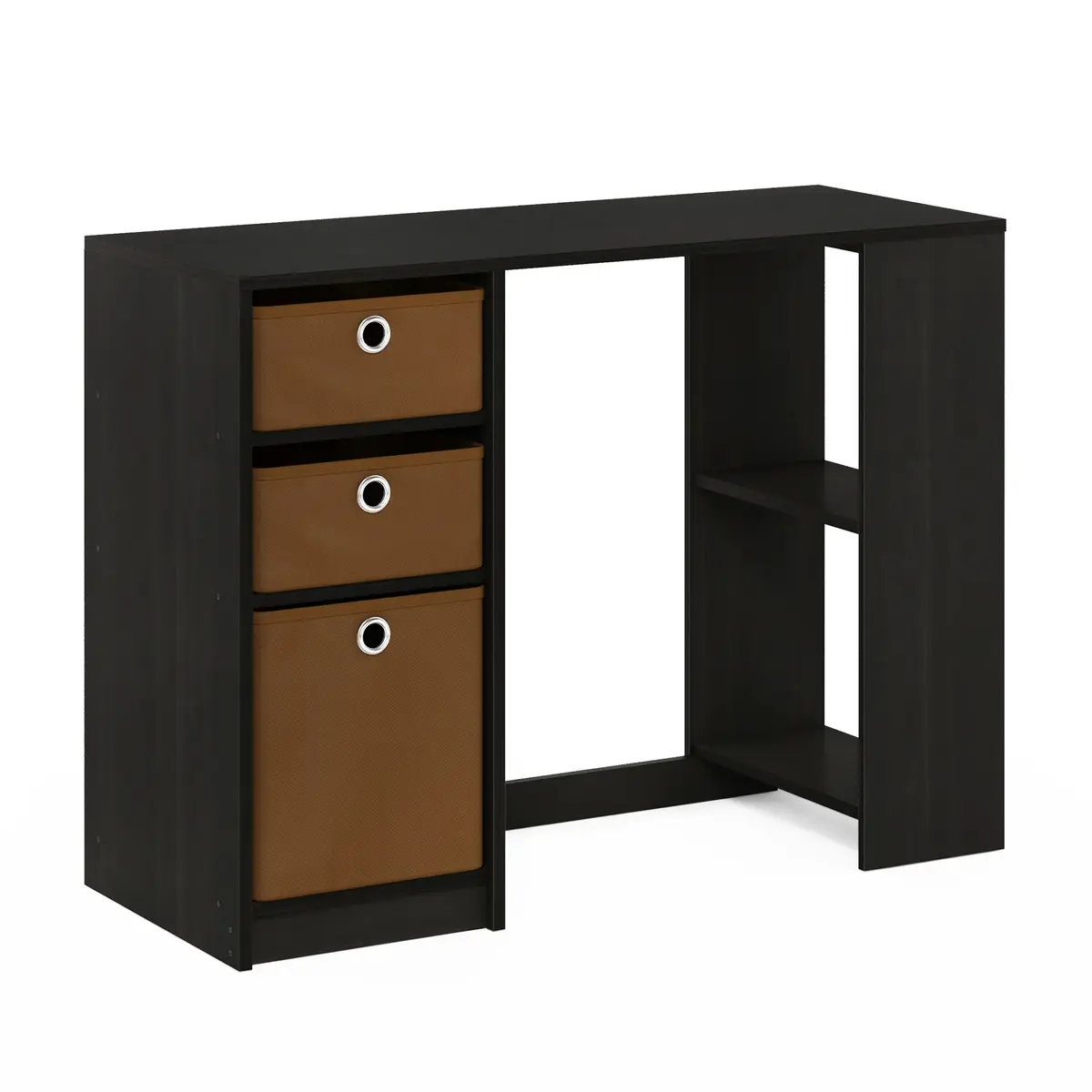 furinno Furinno JAYA Modern Computer Study Writing Desk with 3 Bins Espresso