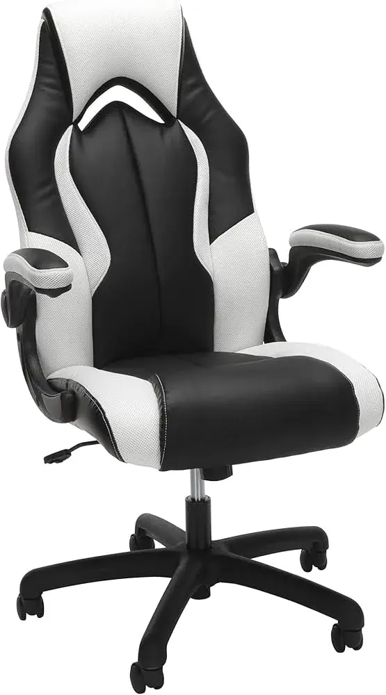 ofm OFM ESS Collection Racing Style Bonded Leather Gaming Chair, in Blue