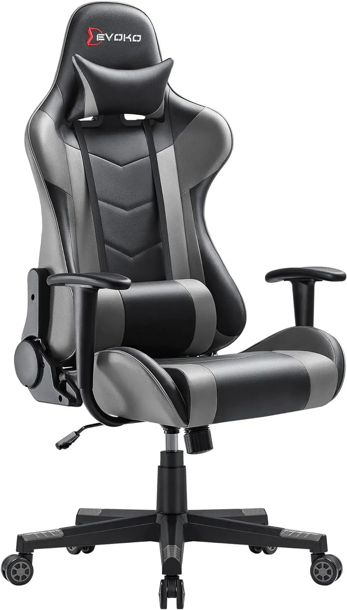 devoko Devoko Ergonomic Gaming Chair Racing Style Adjustable Height High Back PC Computer Chair with Headrest and Lumbar Support Executive Office Chair (White)
