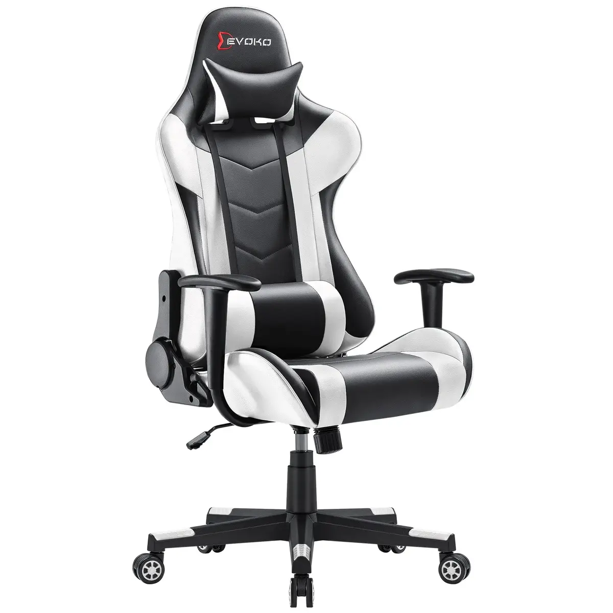 devoko Devoko Gaming Chair Racing Style High Back Computer Chair with Adjustable Armrests Ergonomic Office Chair Executive Swivel Task Chair with Headrest and Lumbar Support (Blue)