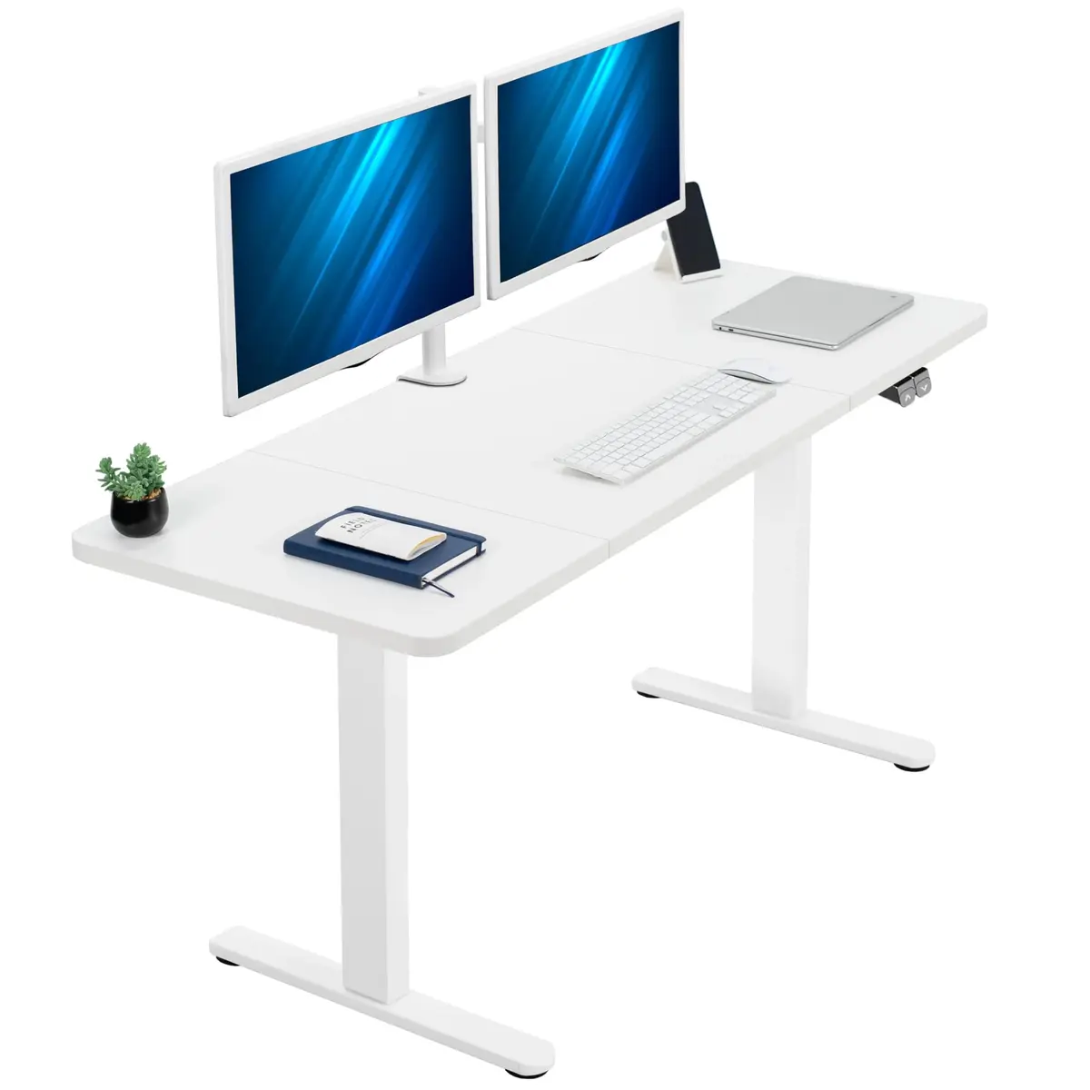vivo VIVO Electric 60 x 24 in Standing Desk Memory Height Adjustment 1B Series One-Piece Black Top Black Frame DESK-KIT-1B6B