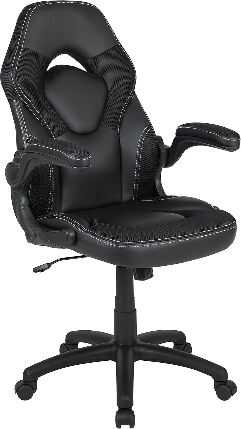 flash furniture Flash Furniture X10 High-Back LeatherSoft Racing Style Gaming Chair with Flip-Up Arms, Ergonomic Padded Swivel Computer Chair, Orange/Black