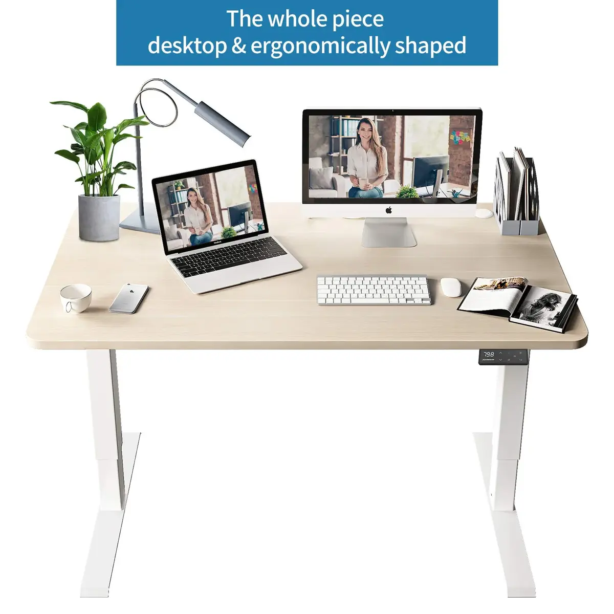 maidesite MAIDeSITe DeSK Sit Stand Desk 48x24 Inch Electric Standing Desk One Board Height Adjustable Desk Home Office Stand Up Desk Ergonomic Desks with USB Charging Port