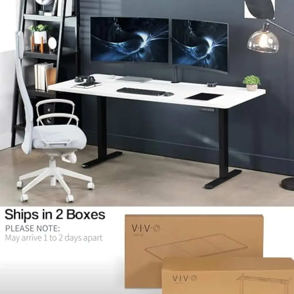 vivo VIVO Electric 71 x 30 in Standing Desk Memory Height Adjustment 1B Series Black Top Black Frame DESK-KIT-1B7B