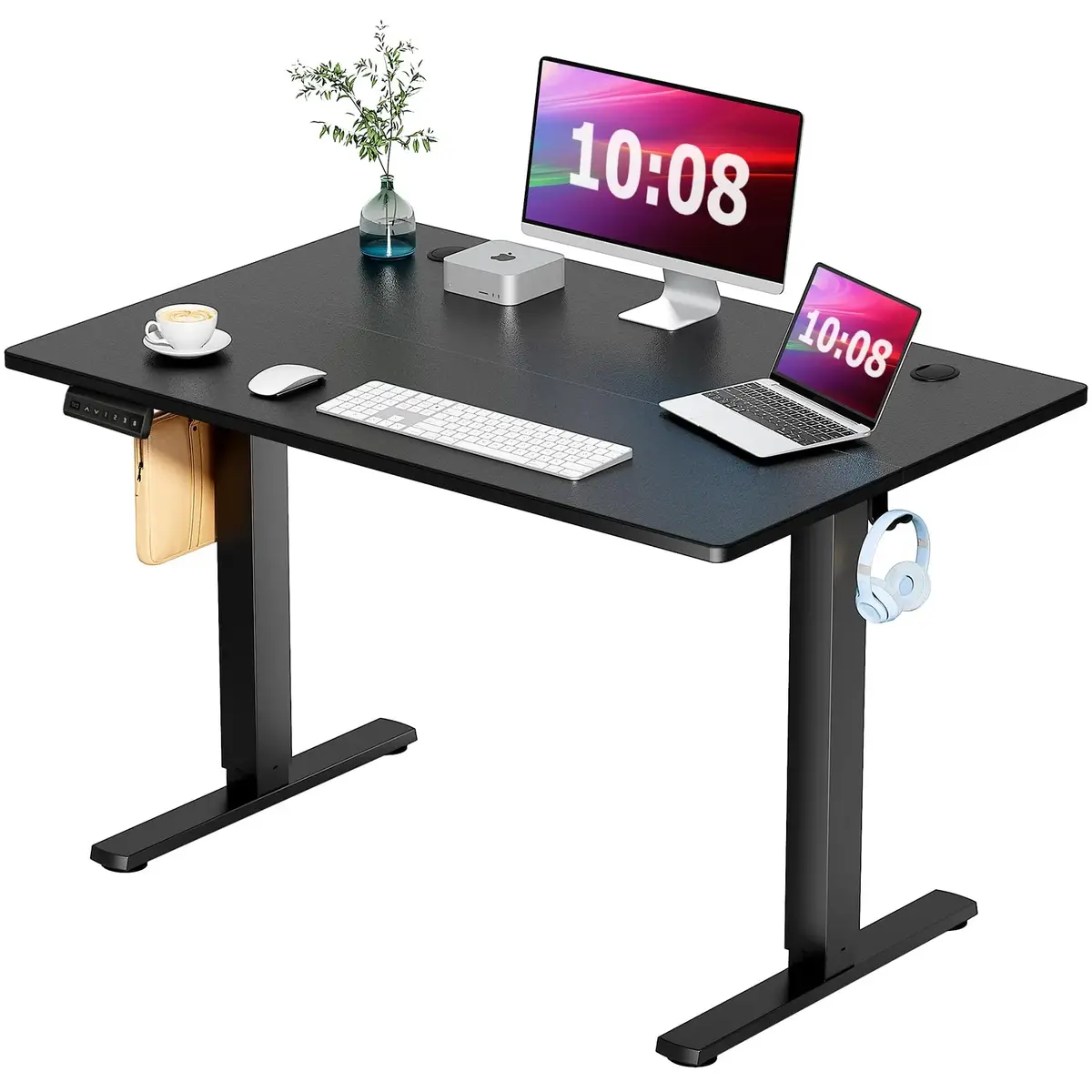 smug SMUG Height Adjustable Electric Standing Desk 48 x 24 Inches Sit Stand up Desk Home Office Computer Desk Ergonomic Desk with Memory Controller Standing Table Natural