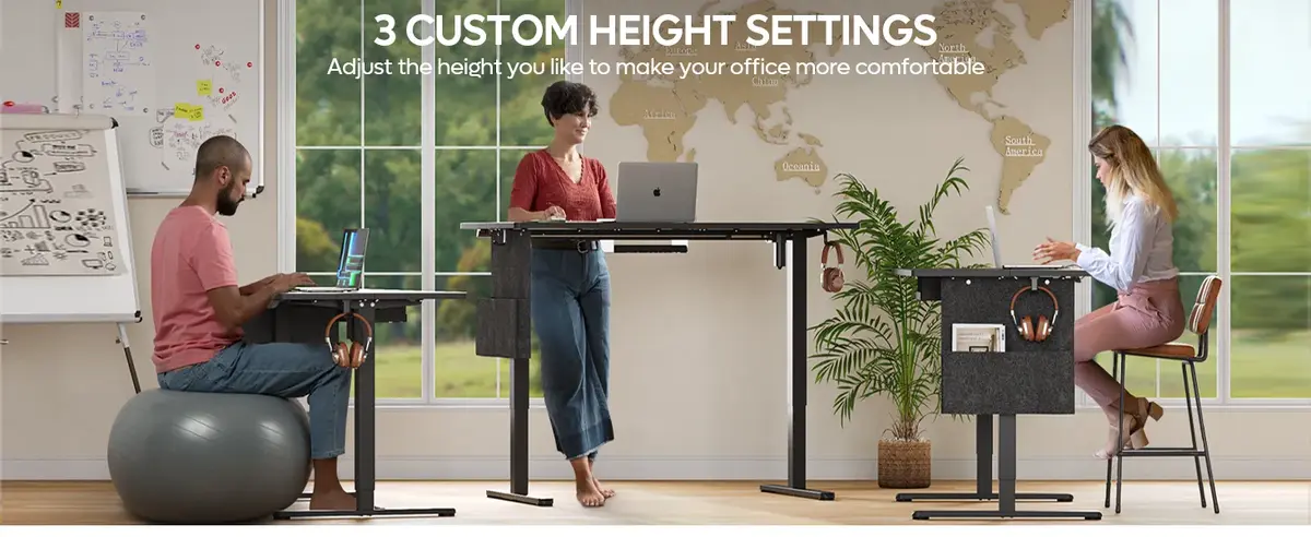 bestier Bestier Height Adjustable Electric Standing Desk 47x24 Inch with 20mm/s Lifting Speed 3 Height Memory Presets & USB Port Gaming Desk with Headset Hooks & Storage Bag 55dB Carbon Fiber Black