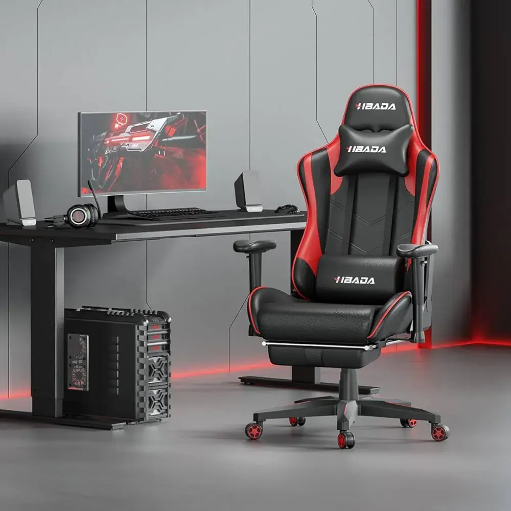 hbada Hbada Gaming Chair Ergonomic Racing Computer with Height Adjustment Headrest and Lumbar Support E-Sports Swivel