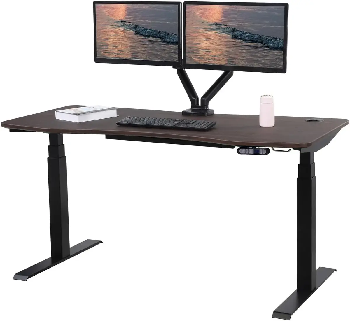 apexdesk ApexDesk K Series 60" Electric Adjustable Standing Computer Desk for Home and Office Width and Height Adjustable Black